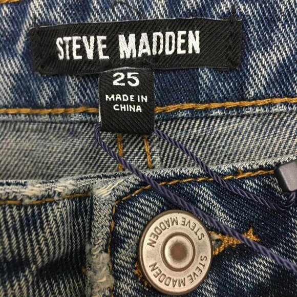 NEW Steve Madden Jeans Noelie Wide Leg Cuffed Jeans size 25 length 27" - Picture 6 of 11